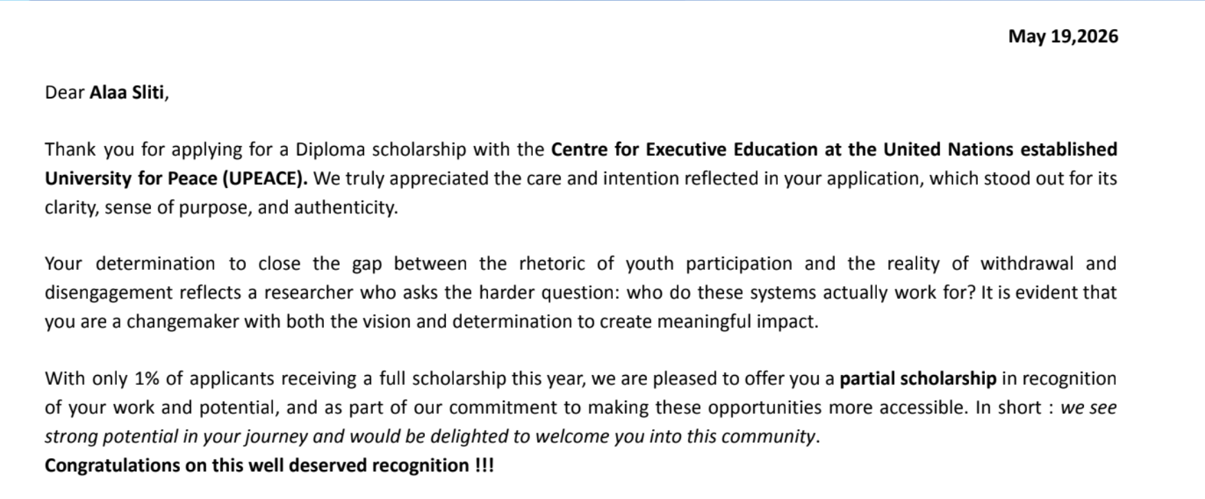 UPEACE diploma